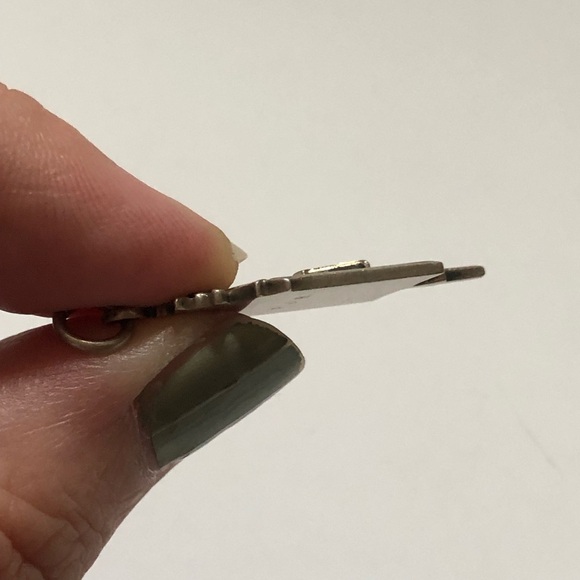 Vintage silver metal school lavaliere style pendant knight helmet letter A - Picture 6 of 9